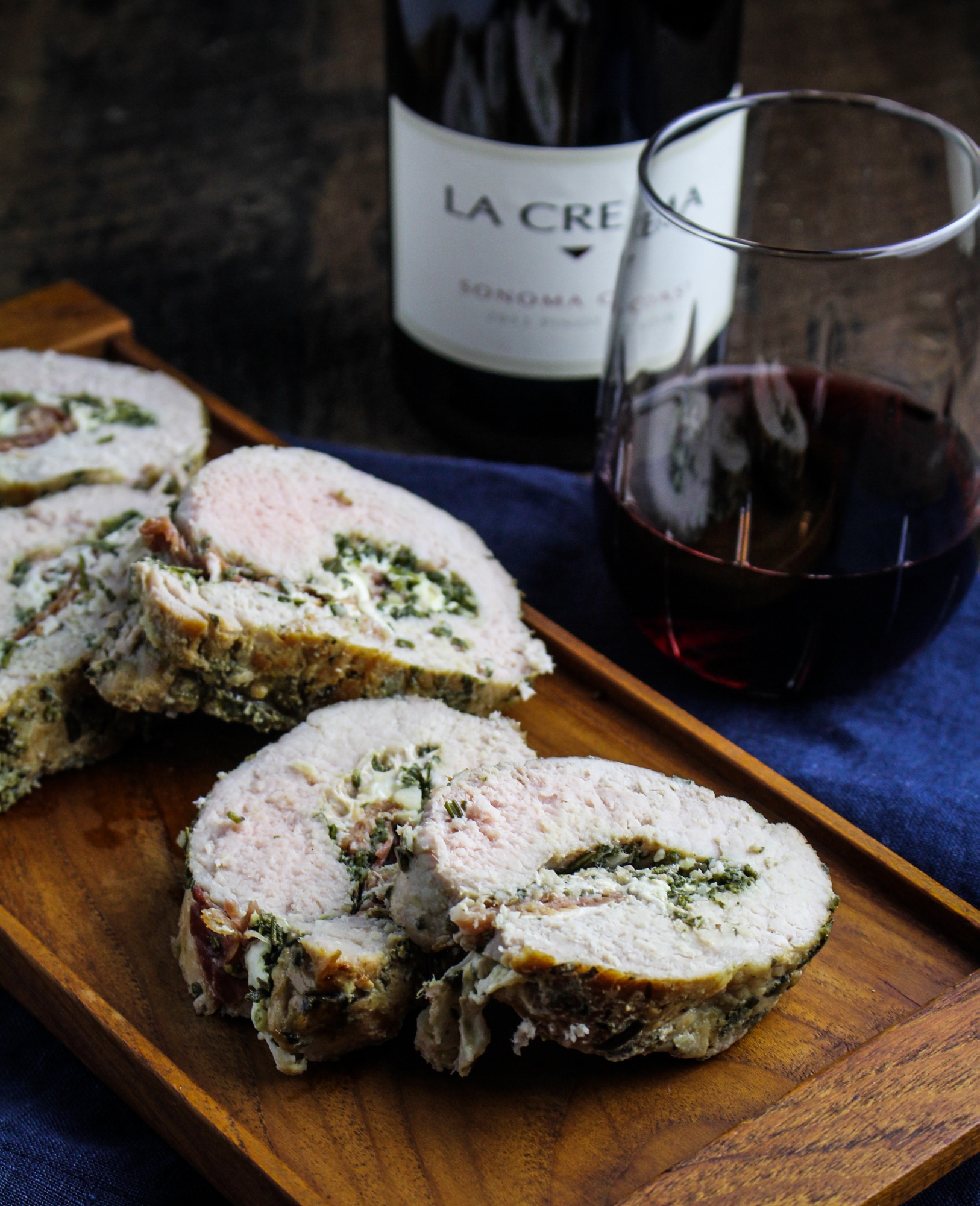 La Crema Pork And Pinot 1 Prosciutto Mozzarella And Sage Pesto Stuffed Pork Tenderloin 