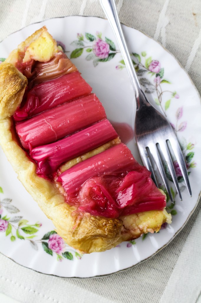 Moving // Rosé-Poached Rhubarb Cheesecake Tart - Katie at the Kitchen Door