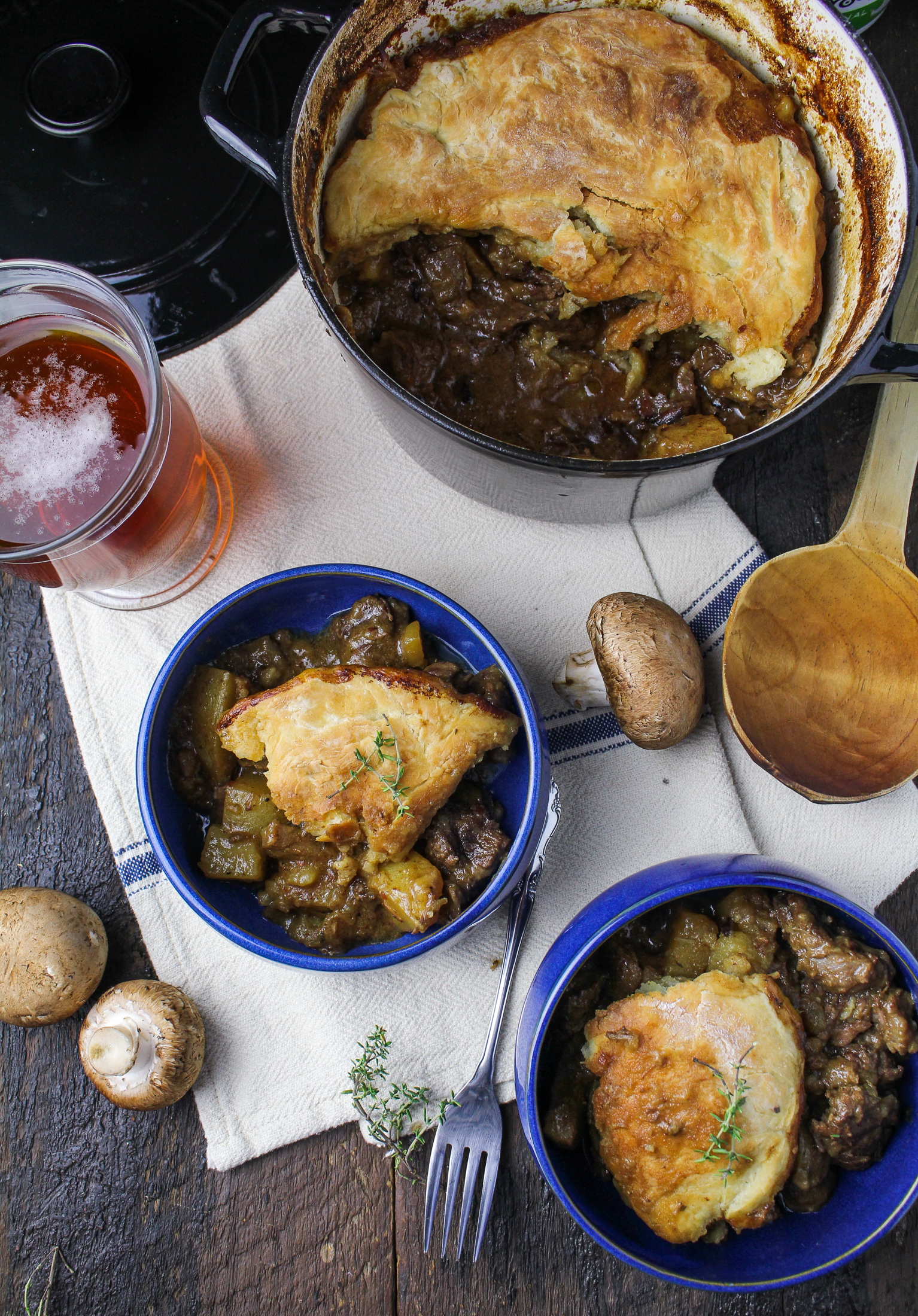 Steak and Mushroom Pot Pie - Cooking with Cocktail Rings