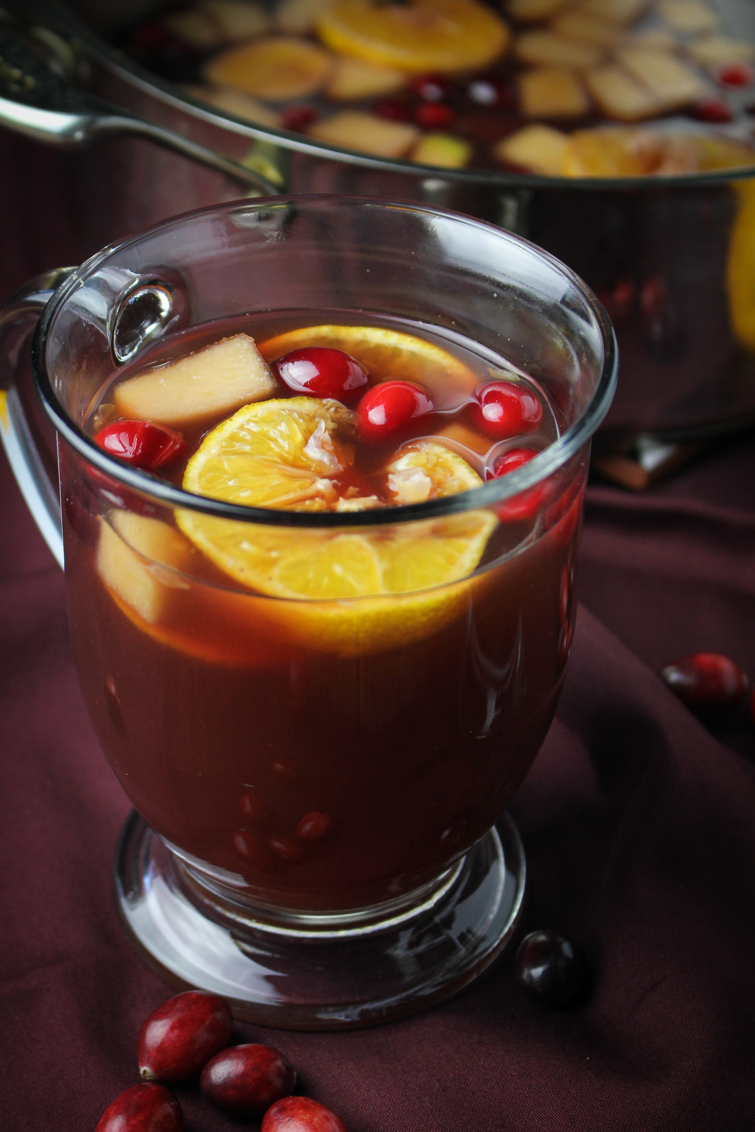 Mulled Spiked Cider with Port and Cranberries {Katie at the Kitchen Door}