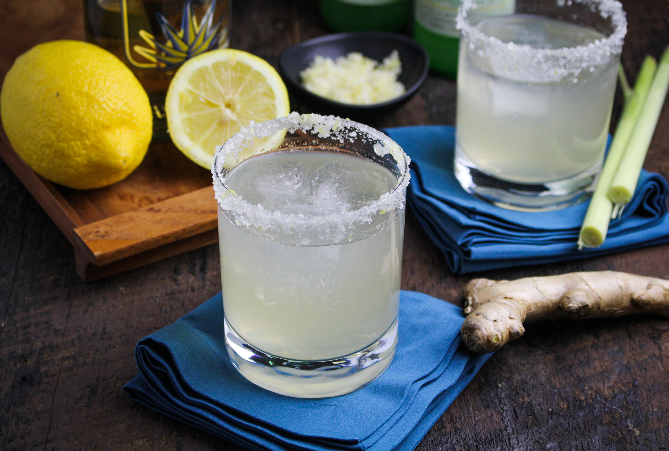 Sparkling Lemongrass-Ginger Margarita {Katie at the Kitchen Door} #MargaritaWeek