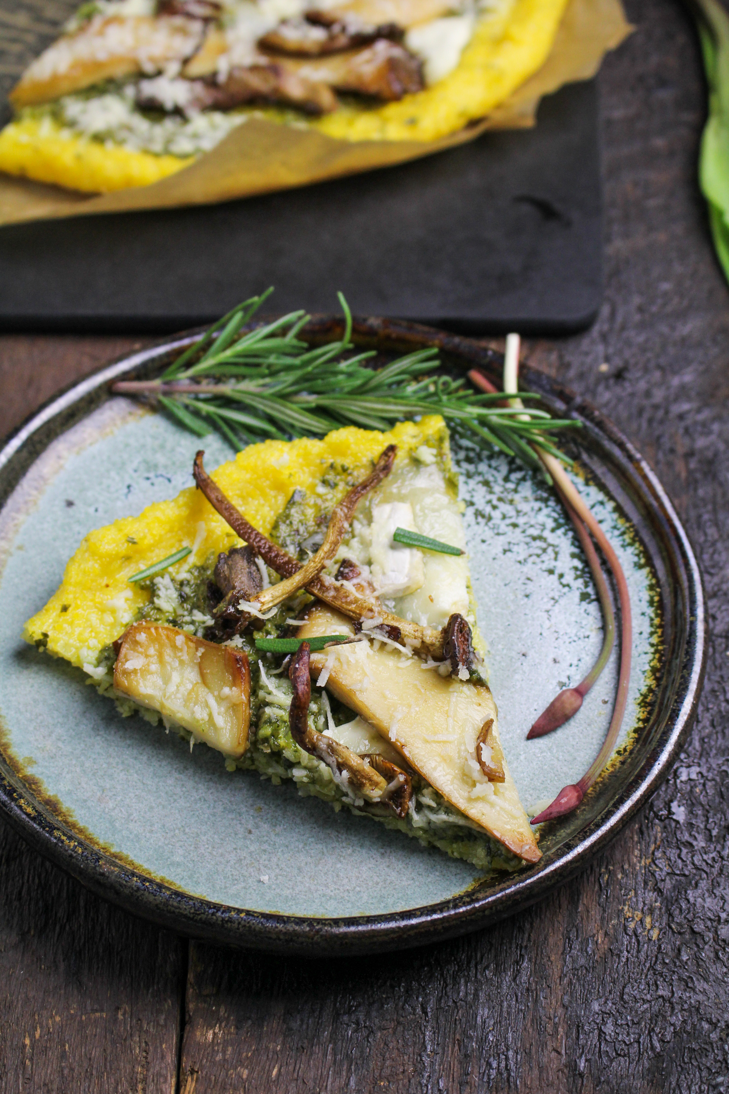 June Fitness Goals // Polenta Pizza with Wild Mushrooms and Ramp Pesto ...