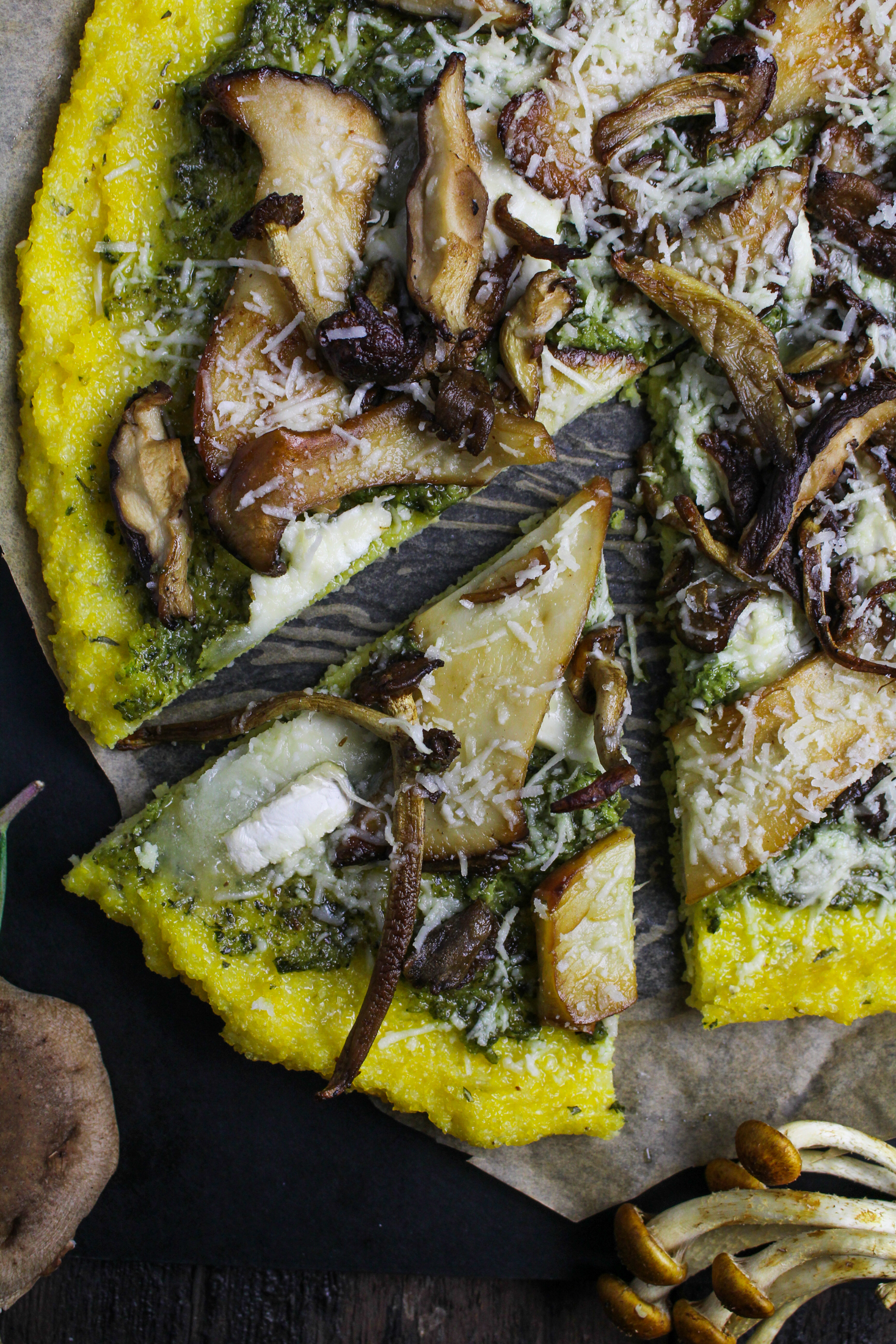 June Fitness Goals // Polenta Pizza with Wild Mushrooms and Ramp Pesto