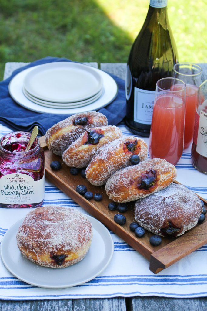 Wild Maine Blueberry Jam Doughnuts {Katie at the Kitchen Door} #ad