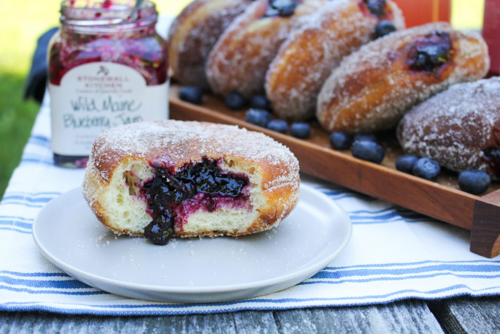 Wild Maine Blueberry Jam Doughnuts {Katie at the Kitchen Door} #ad