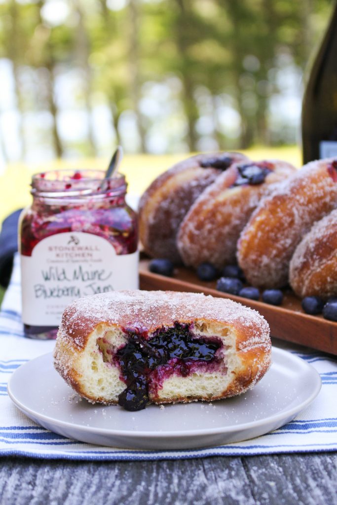 Wild Maine Blueberry Jam Doughnuts {Katie at the Kitchen Door} #ad