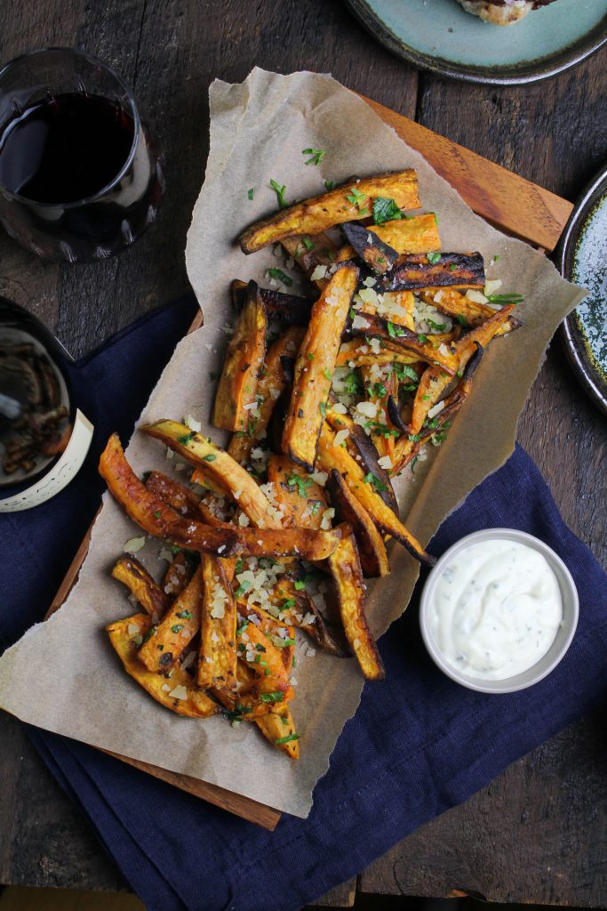 Greek-Style Sweet Potato Fries {Katie at the Kitchen Door}