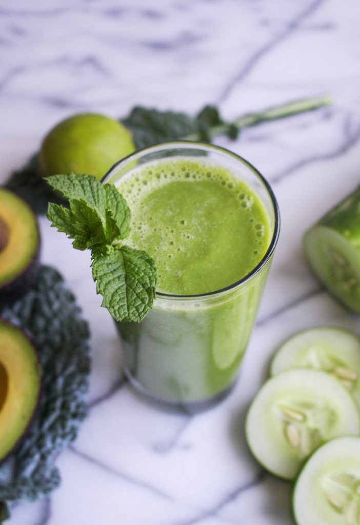 Cucumber-Lime-Avocado Green Smoothie {Katie at the Kitchen Door}