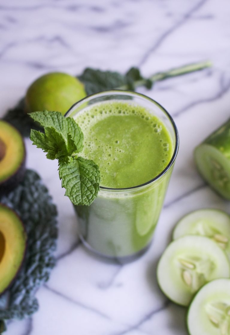 Cucumber-avocado-lime Green Smoothie - Katie At The Kitchen Door