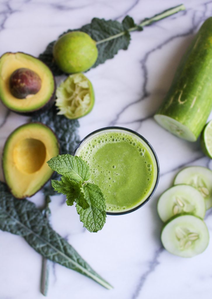 Cucumber-Lime-Avocado Green Smoothie {Katie at the Kitchen Door}