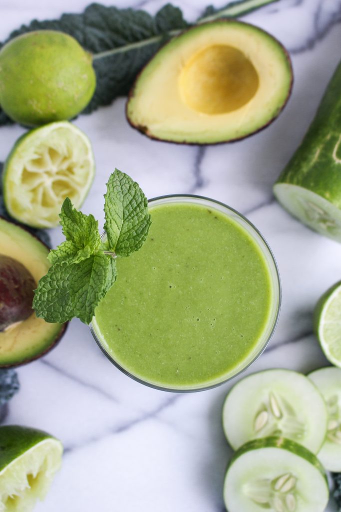 Cucumber-Lime-Avocado Green Smoothie {Katie at the Kitchen Door}