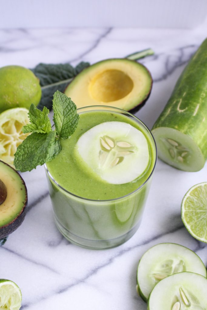 Cucumber-Lime-Avocado Smoothie {Katie at the Kitchen Door}
