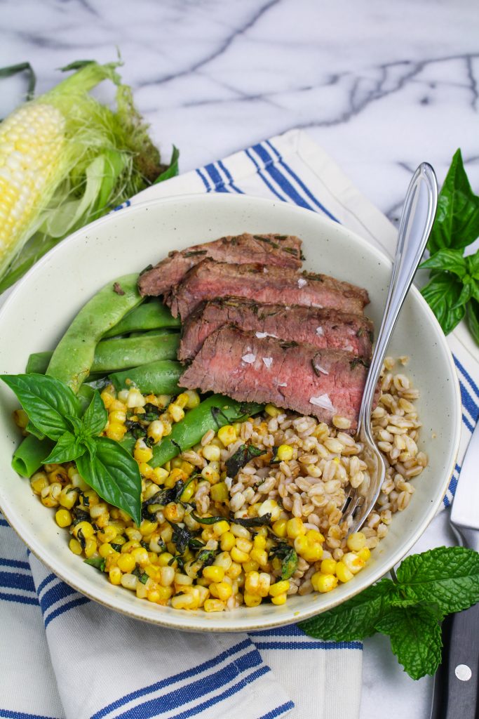Steak and Elote Corn Bowl {Katie at the Kitchen Door]