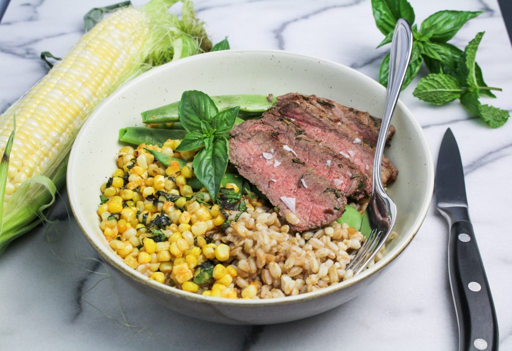 Steak and Elote Corn Bowl {Katie at the Kitchen Door]