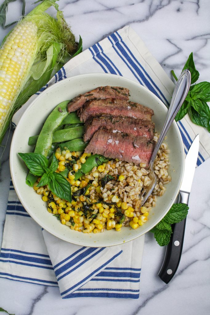 Steak and Elote Corn Bowl {Katie at the Kitchen Door]