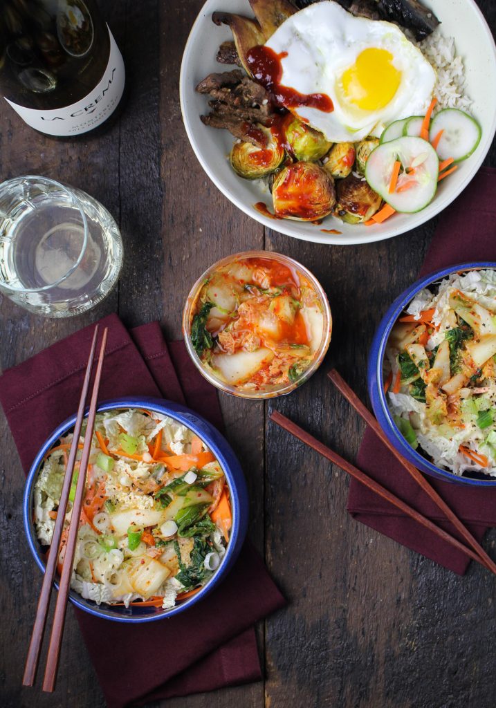 Korean-Inspired Dinner: Autumn Bibimbap, Cabbage and Kimchi Salad {Katie at the Kitchen Door}