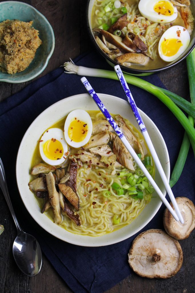 Ginger Chicken Miso Ramen {Katie at the Kitchen Door}