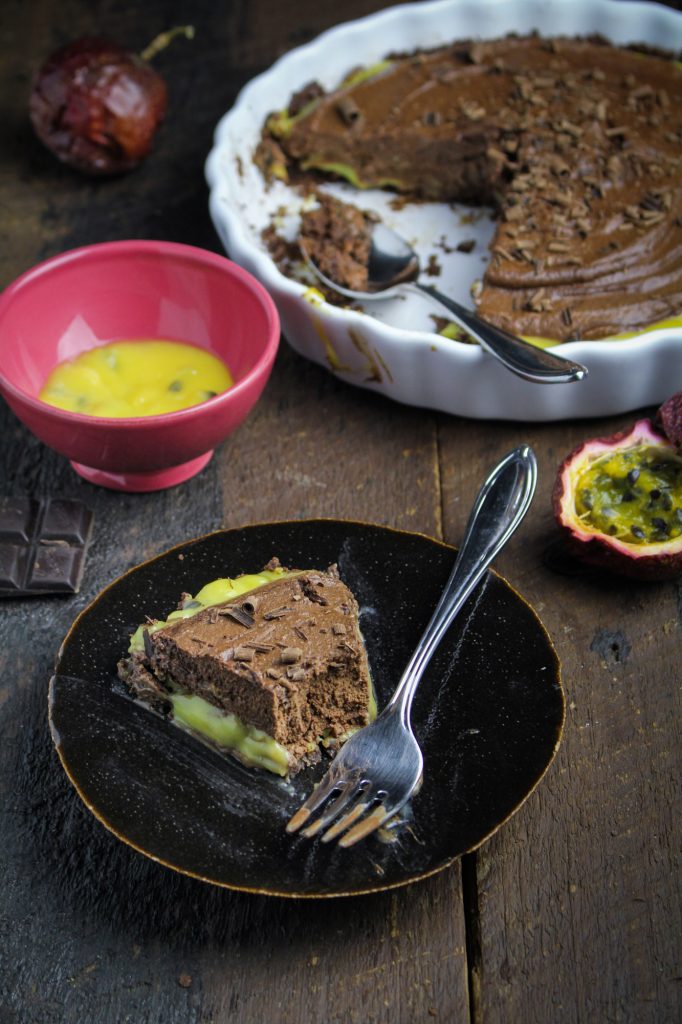 Chocolate Mousse and Passion Fruit Pie {Katie at the Kitchen Door}