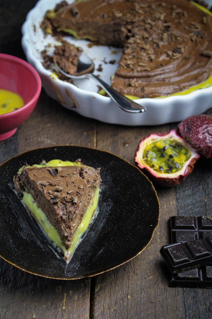 Chocolate Mousse and Passion Fruit Pie {Katie at the Kitchen Door}