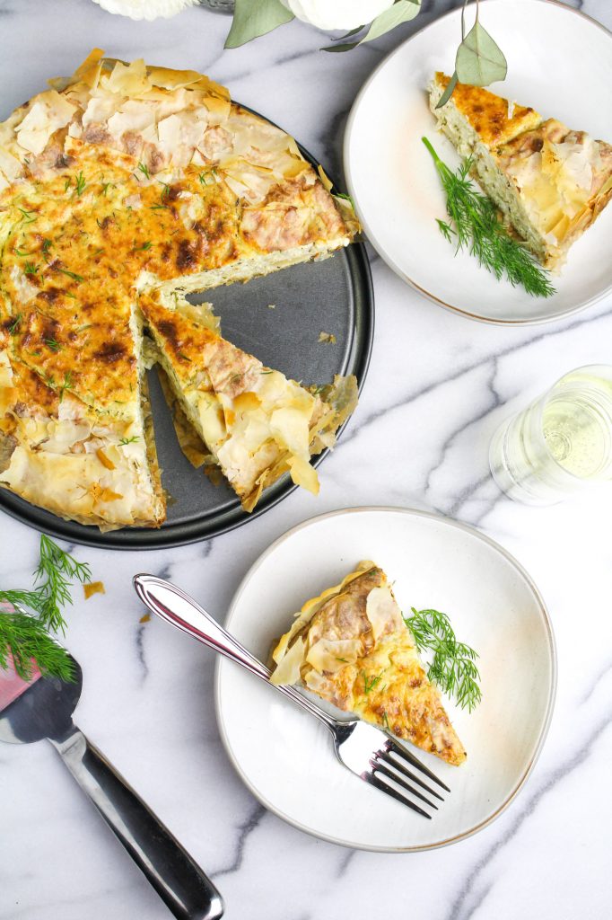 Feta and Onion Phyllo Pie {Katie at the Kitchen Door}