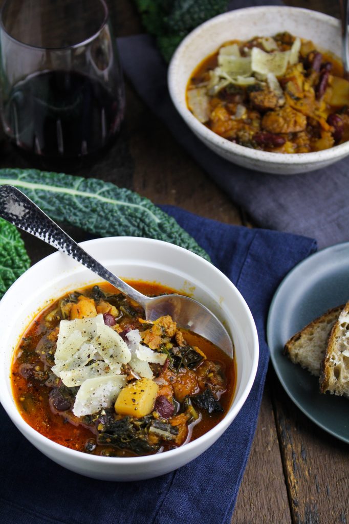 Portuguese Kale and Linguica Soup {Katie at the Kitchen Door}