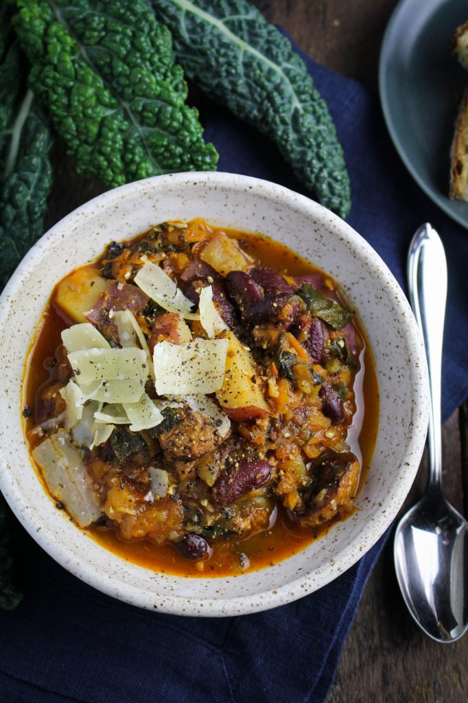 Portuguese Kale and Linguica Soup {Katie at the Kitchen Door}