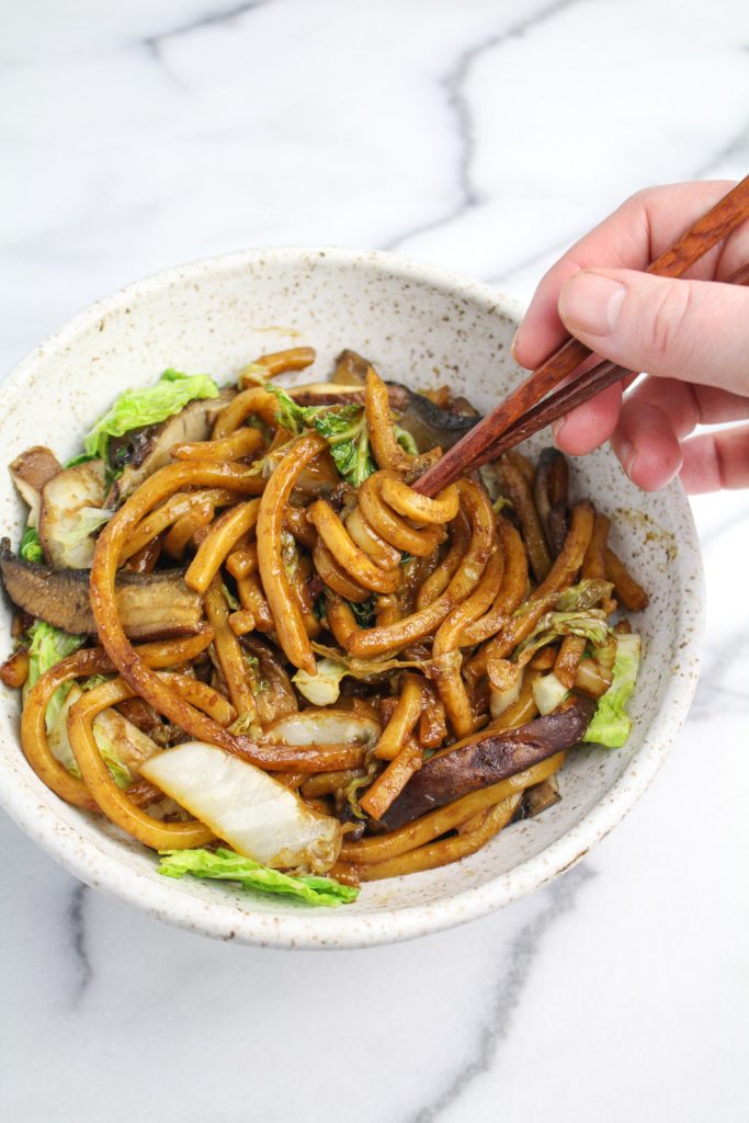 Shanghai Noodles with Mushrooms and Cabbages {Katie at the Kitchen Door}