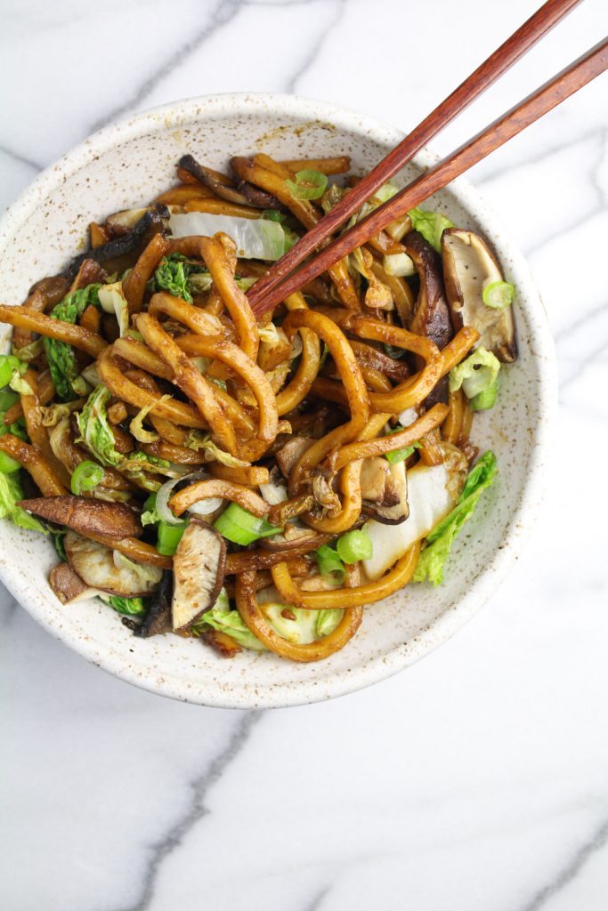 Shanghai Noodles with Mushrooms and Cabbages {Katie at the Kitchen Door}