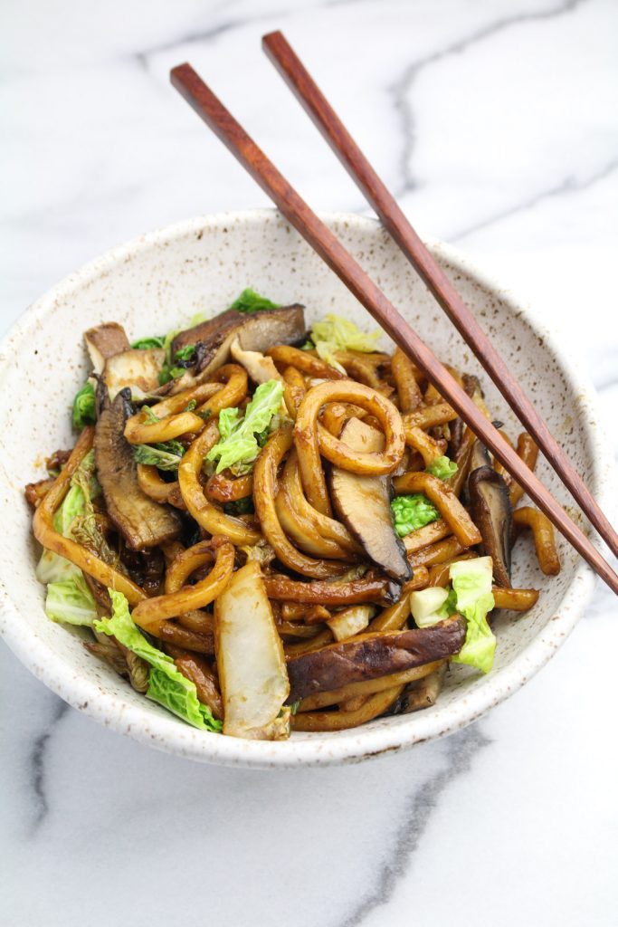 Shanghai Noodles with Mushrooms and Cabbages {Katie at the Kitchen Door}