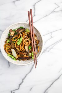 Shanghai Noodles with Mushrooms and Cabbages {Katie at the Kitchen Door}