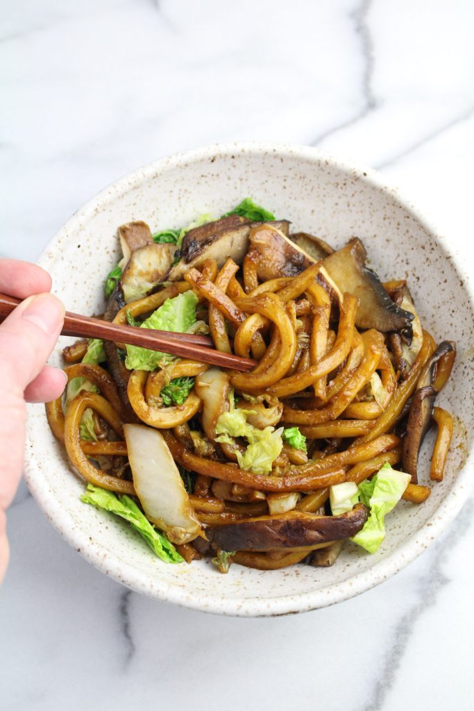 Shanghai Noodles with Mushrooms and Cabbages {Katie at the Kitchen Door}