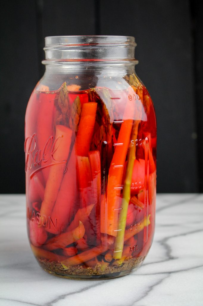 Spring Pickles - Asparagus, Carrot, Radish, and Swiss Chard {Katie at the Kitchen Door}