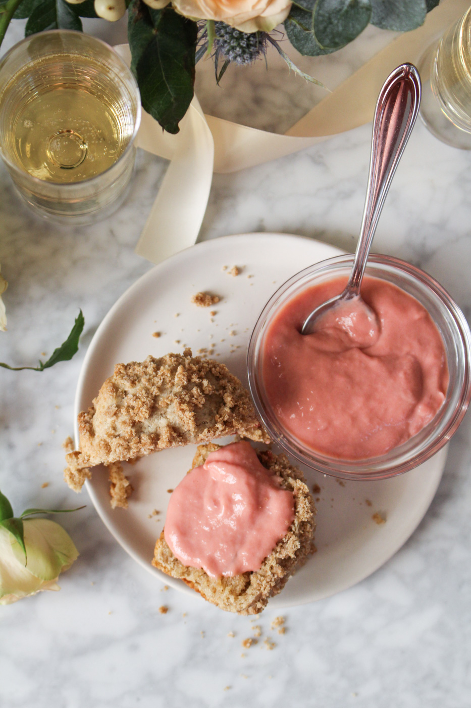 Rhubarb and Rye Streusel Muffins with Rhubarb Curd {Katie at the Kitchen Door}