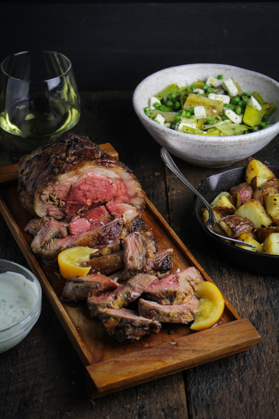 Boneless Leg of Lamb with Preserved Lemon, Harissa, and Rosemary Butter - Sunday Dinner: Easter Edition {Katie at the Kitchen Door}