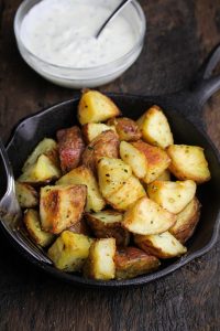 Serious Eats Best Ever Roast Potatoes with Garlic Cream - Sunday Dinner: Easter Edition {Katie at the Kitchen Door}