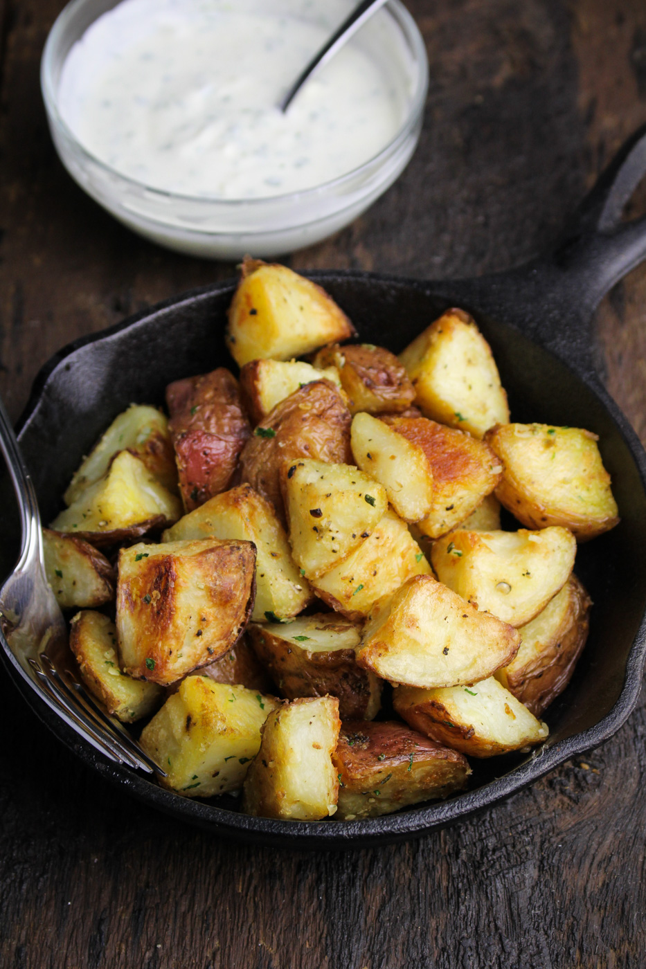 Serious Eats Best Ever Roast Potatoes with Garlic Cream - Sunday Dinner: Easter Edition {Katie at the Kitchen Door}