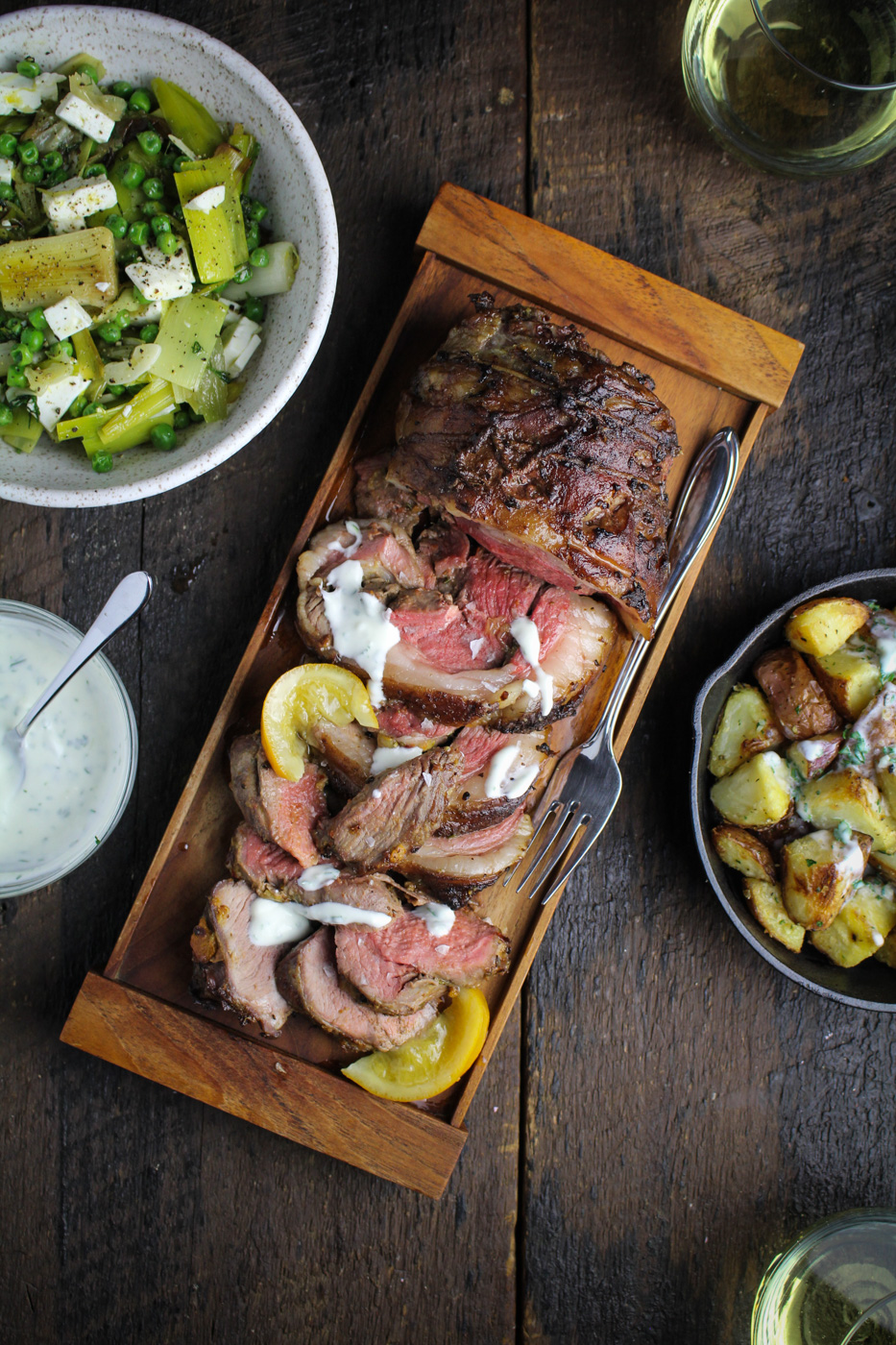 Boneless Leg of Lamb with Preserved Lemon, Harissa, and Rosemary Butter - Sunday Dinner: Easter Edition {Katie at the Kitchen Door}