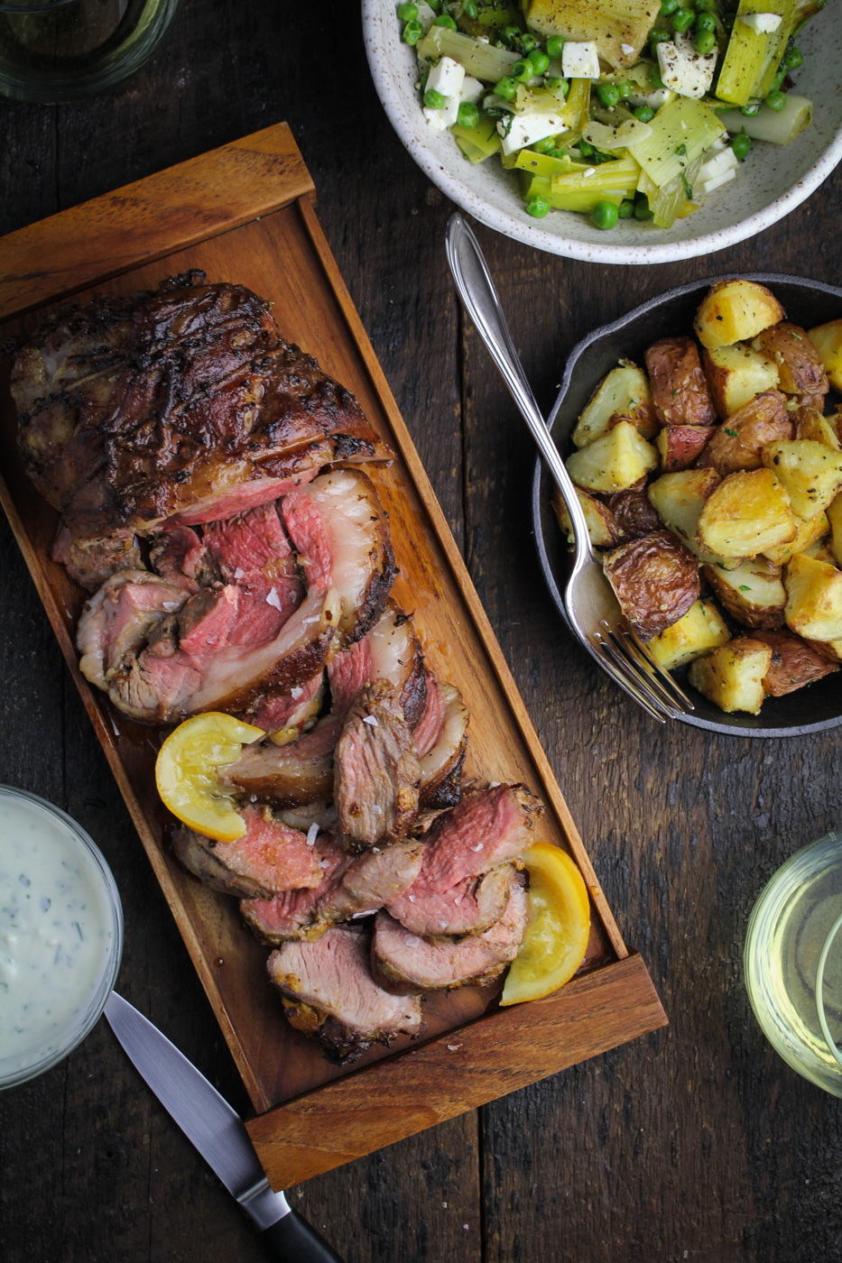 Boneless Leg of Lamb with Preserved Lemon, Harissa, and Rosemary Butter - Sunday Dinner: Easter Edition {Katie at the Kitchen Door}