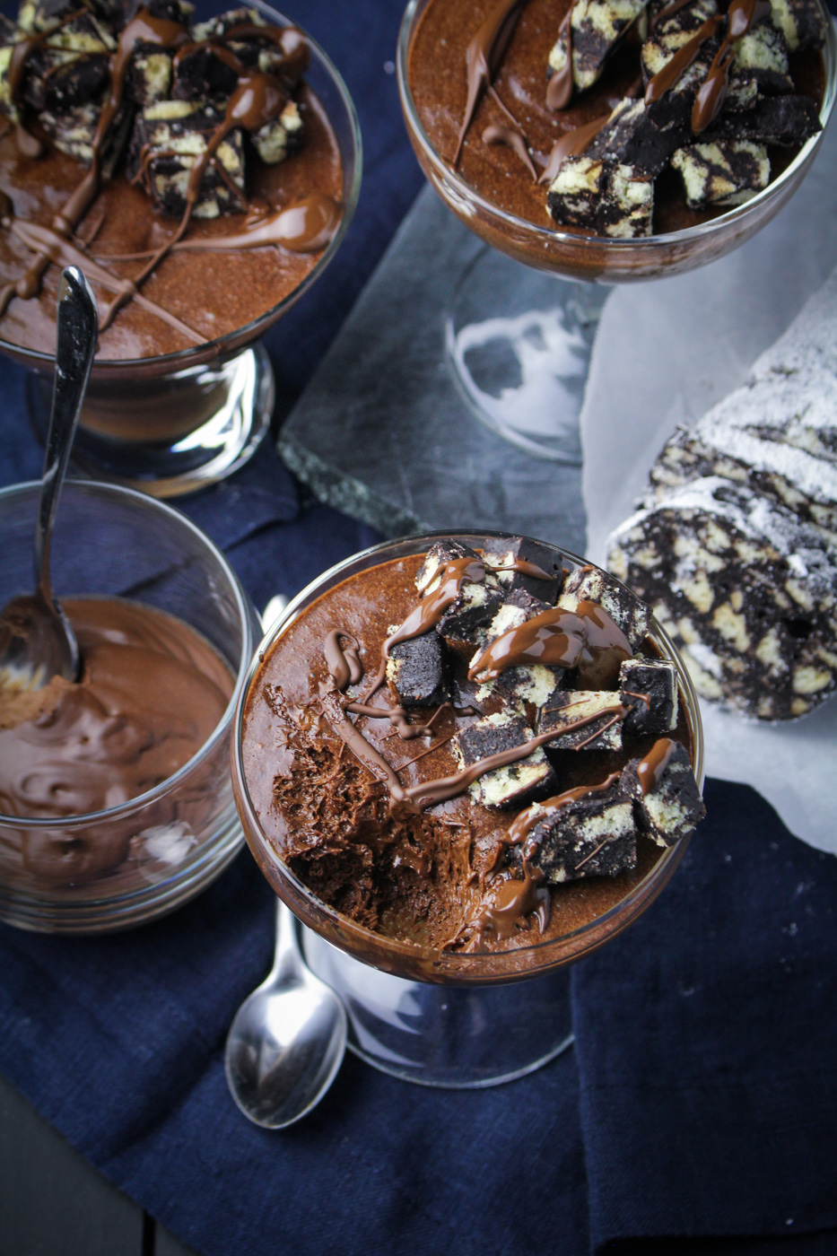 Portuguese Chocolate Mousse with Chocolate Salami {Katie at the Kitchen Door}