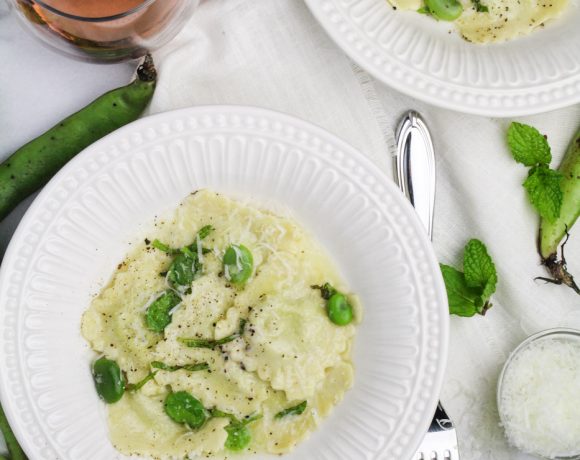 Ingredient of the Week: Fava Beans // Fava Bean and Mascarpone Ravioli with Truffle Butter