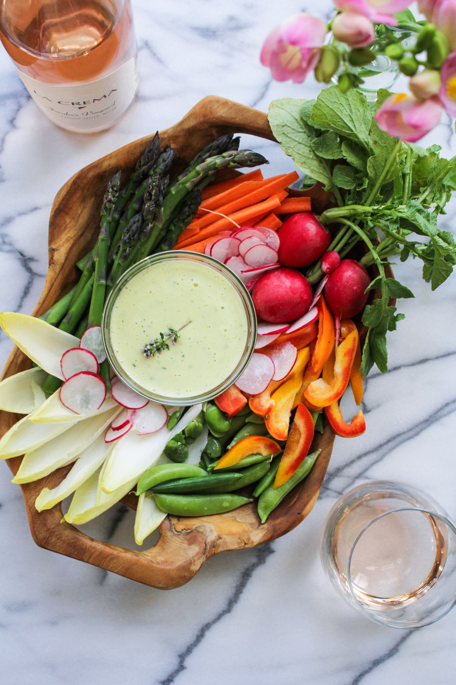 French Spring Dinner Menu - Spring Crudites with Herbed Aioli {Katie at the Kitchen Door}