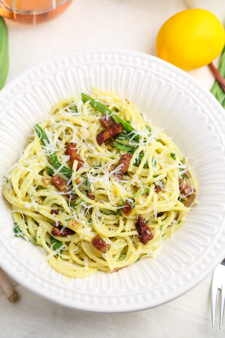 Ramp Carbonara {Katie at the Kitchen Door}