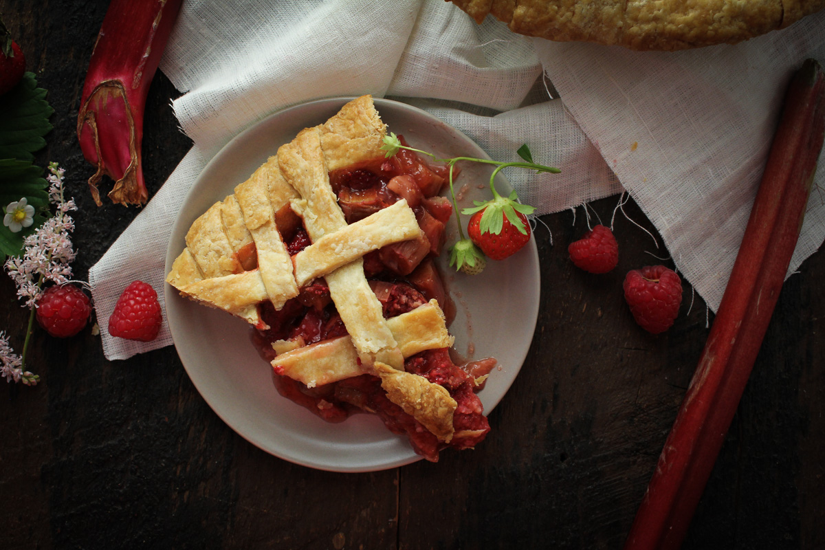 Raspberry Rhubarb Pie - Savary Island Pie Company