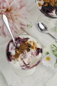 Skyr Mousse with Wild Blueberries and Gingerbread Crumbs {Katie at the Kitchen Door} - sponsored by La Crema Wines
