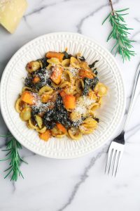 Winter Pasta with Slow-Cooked Kale, Kabocha Squash, and Golden Raisins
