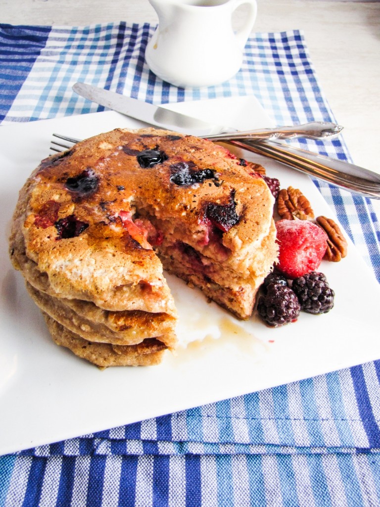 Whole Wheat Fruit and Nut Pancakes - Katie at the Kitchen Door