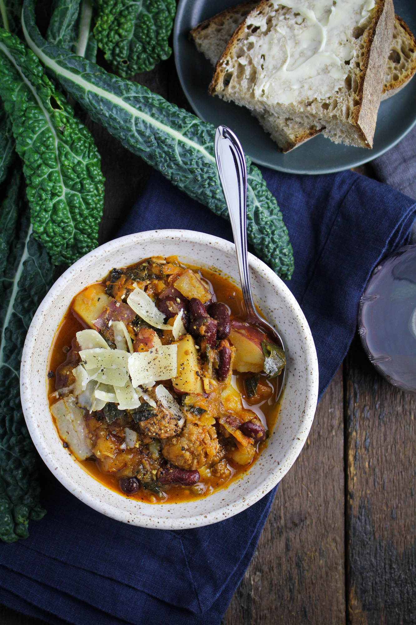 Portuguese Kale and Linguiça Soup - Katie at the Kitchen Door