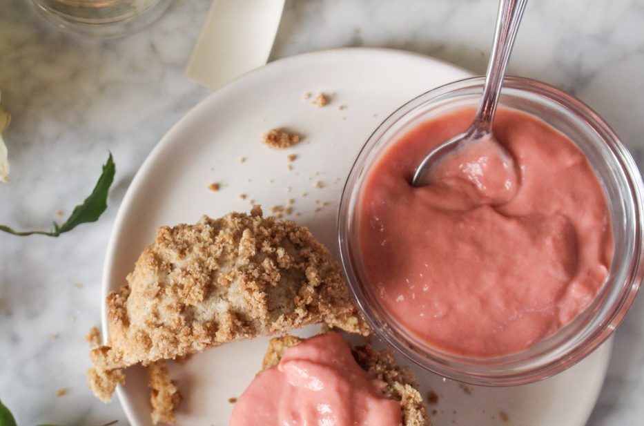 Rhubarb and Rye Streusel Muffins with Rhubarb Curd {Katie at the Kitchen Door}