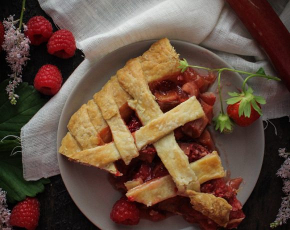 Strawberry-Raspberry-Rhubarb Pie