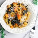 Winter Pasta with Slow-Cooked Kale, Kabocha Squash, and Golden Raisins